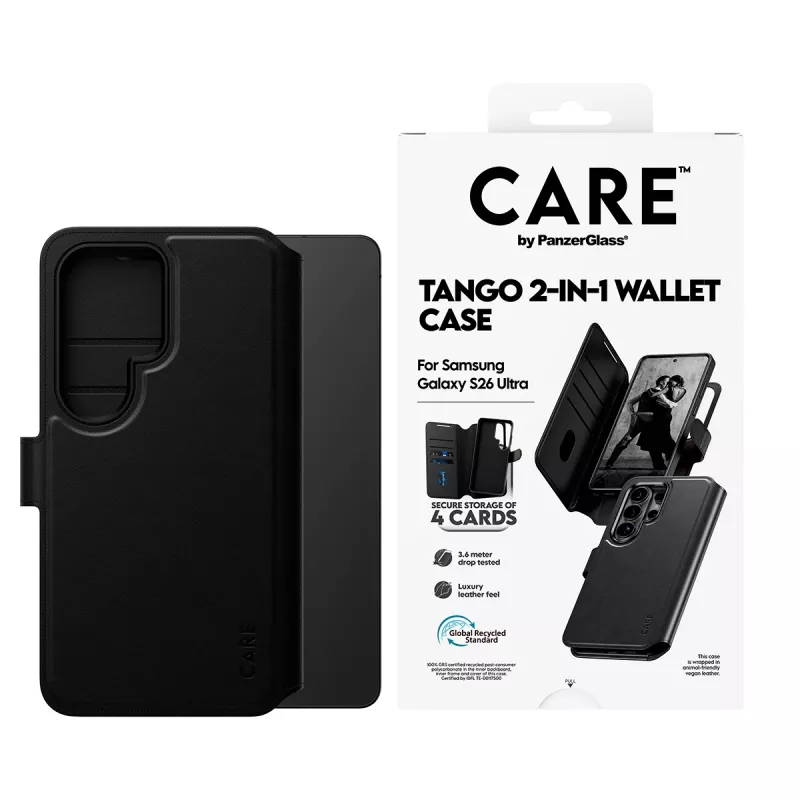PanzerGlass CARE™ by ® Tango 2-in-1 dėklas-piniginė su Qi Samsung Galaxy S26 Ultra