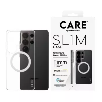 Telefono dėklas PanzerGlass CARE™ SL1M permatomas su Qi, skirtas Samsung Galaxy S26 Ultra (6.9 col.)