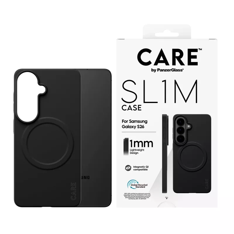 Apsauginis PanzerGlass CARE SL1M dėklas, skirtas Samsung Galaxy S26, juodas