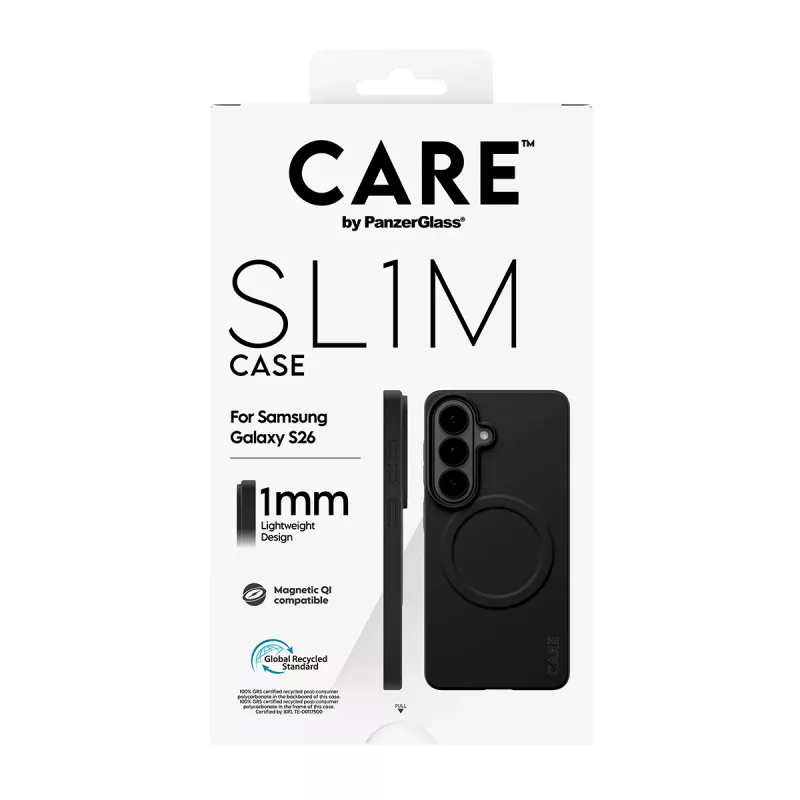 Apsauginis PanzerGlass CARE SL1M dėklas, skirtas Samsung Galaxy S26, juodas