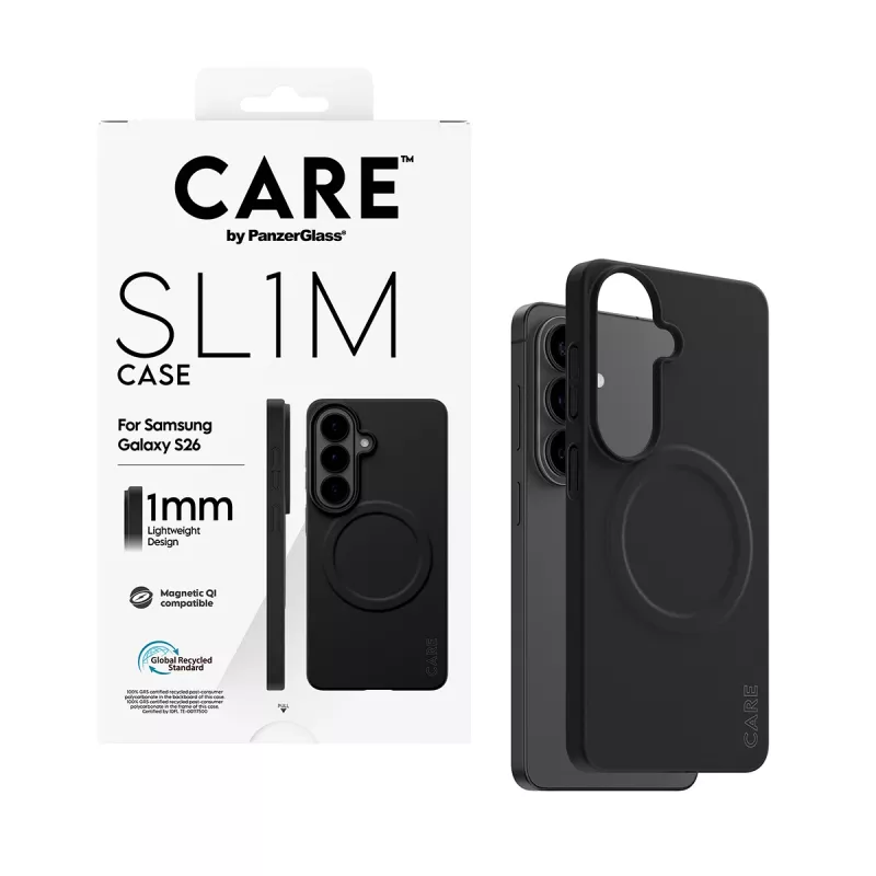 Apsauginis PanzerGlass CARE SL1M dėklas, skirtas Samsung Galaxy S26, juodas