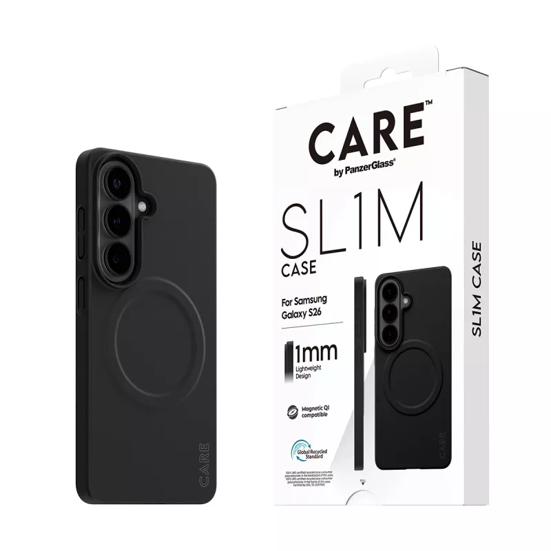 Apsauginis PanzerGlass CARE SL1M dėklas, skirtas Samsung Galaxy S26, juodas