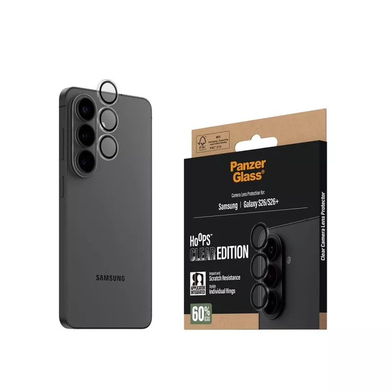 Kameros objektyvo apsauga PanzerGlass Hoops skaidri Samsung Galaxy S26 / S26+ (PG88885)