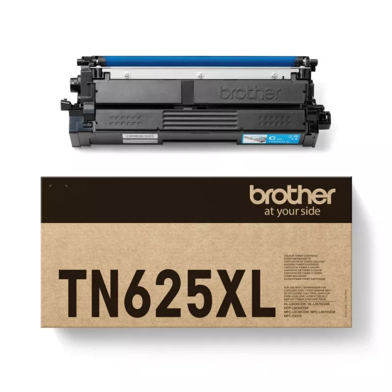 Originalius Brother TN-625XLC žydros spalvos dažų kasetė, išeiga 4500 puslapių, 1 vnt.