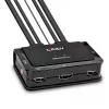 Lindy 2 prievadų HDMI 4K60, USB 2.0 ir garso kabelinis KVM jungiklis, 4096 x 2160 pikselių, 4K Ultra HD, montavimas į stovą, juodas