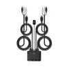 Lindy 2 prievadų HDMI 4K60, USB 2.0 ir garso kabelinis KVM jungiklis, 4096 x 2160 pikselių, 4K Ultra HD, montavimas į stovą, juodas