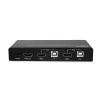 Lindy 2 prievadų HDMI 4K60, USB 2.0 ir garso KVM jungiklis, 4096 x 2160 pikselių, 4K Ultra HD, juodas