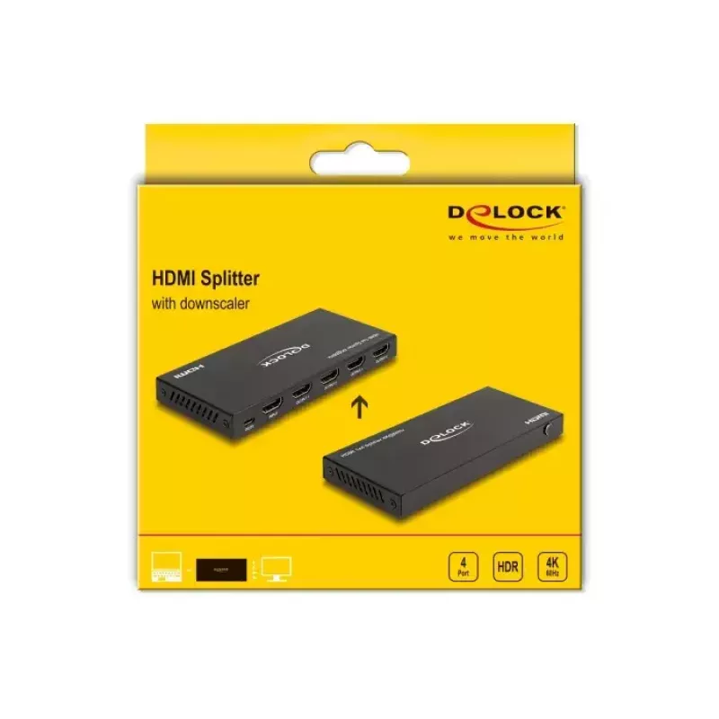 DeLOCK HDMI skirstytuvas 1 x HDMI įėjimas į 4 x HDMI išėjimai 4K 60 Hz