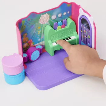 Gabby's Dollhouse, „Groovy Music Room“ su Daniel James Catnip figūrėle, 2 priedais, 2 baldais ir 2 siuntomis, žaislai vaikams nuo 3 metų