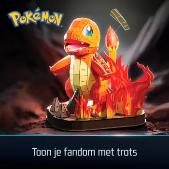 4D Build , Pokémon Charmander 3D modelio rinkinys, Pokémon figūrėlė, Kanto pirmojo partnerio kolekcija, stalo dekoras, 241 dalis, amžius 12+