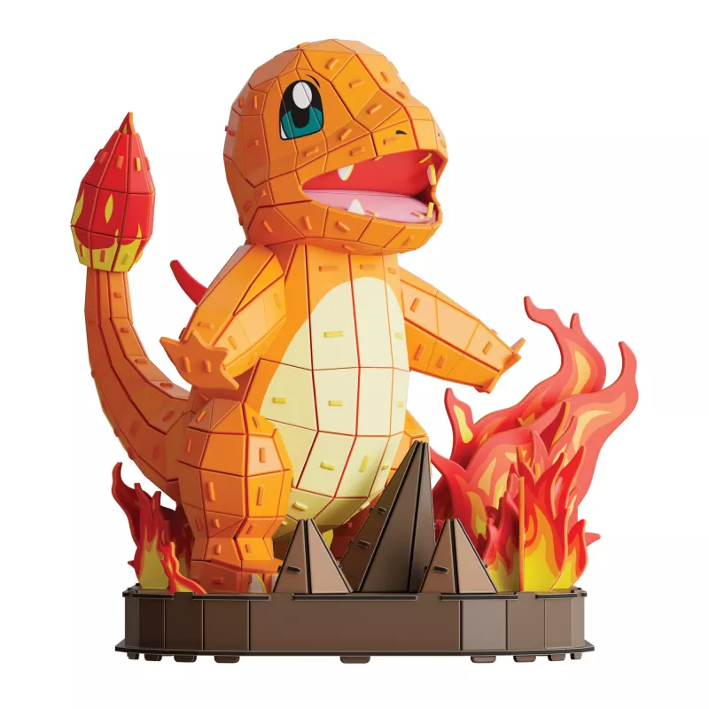 4D Build , Pokémon Charmander 3D modelio rinkinys, Pokémon figūrėlė, Kanto pirmojo partnerio kolekcija, stalo dekoras, 241 dalis, amžius 12+