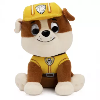PAW Patrol GUND oficialus Rubble su firminiu statybininko uniformos pliušiniu žaislu, kimštas gyvūnėlis vaikams nuo 1 metų, 6 colių