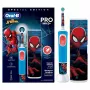 Oral-B Vitality Pro Kids Spiderman vaikiškas rotacinis-svyruojantis dantų šepetėlis Mėlynas, Raudonas