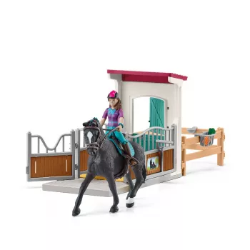 Žaislinis arkliukų rinkinys Schleich HORSE CLUB su Lisa figūrėle ir arkliu Storm, ūkio žaidimų aikštelė, rekomenduojamas amžius 5–12
