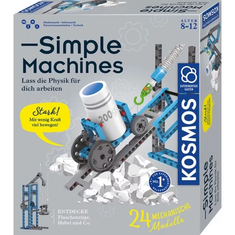 Kosmos Simple Machines, Eksperimentų rinkinys, Fizika, 8 m., Įvairių spalvų