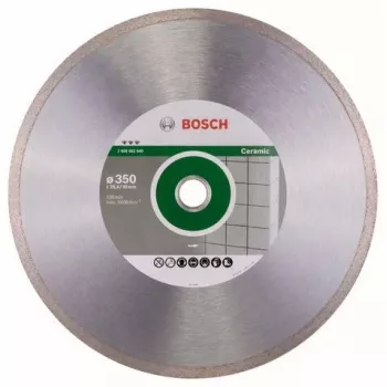 Deimantinis pjovimo diskas Best for Ceramic, Bosch 2 608 602 640, skirtas minkštoms keraminėms sienų plytelėms pjauti. Disko skersmuo 350 mm, montavimo anga 30 mm. Tiekiamas po vieną.