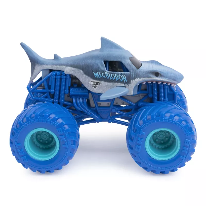 Monster Jam, oficialūs Batman prieš Megalodoną lieti metaliniai monstrų sunkvežimiai, mastelis 1:64, žaislai berniukams nuo 3 metų