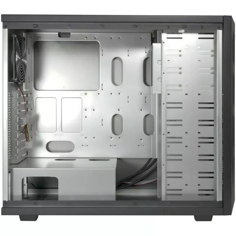 Kompiuterio korpusas INTER-TECH 88887382 „Micro Tower“ juodas — „Micro Tower“, palaiko ATX/EATX/SSI EEB/Micro ATX/Mini-ITX, 7×3,5 colio lizdai, 2×2,5 colio lizdai, 10×5,25 colio lizdai, 2×USB 3.2 Gen1