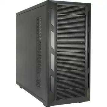 Kompiuterio korpusas INTER-TECH 88887382 „Micro Tower“ juodas — „Micro Tower“, palaiko ATX/EATX/SSI EEB/Micro ATX/Mini-ITX, 7×3,5 colio lizdai, 2×2,5 colio lizdai, 10×5,25 colio lizdai, 2×USB 3.2 Gen1