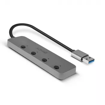 Lindy 4 prievadų USB 3.0 šakotuvas su įjungimo/išjungimo jungikliais