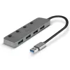 Lindy 4 prievadų USB 3.0 šakotuvas su įjungimo/išjungimo jungikliais