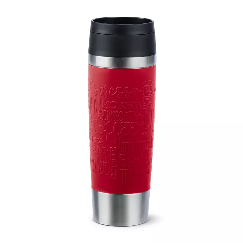 Kelioninis puodelis EMSA Travel Mug Classic N2022200 500 ml juoda, raudona, nerūdijantis plienas