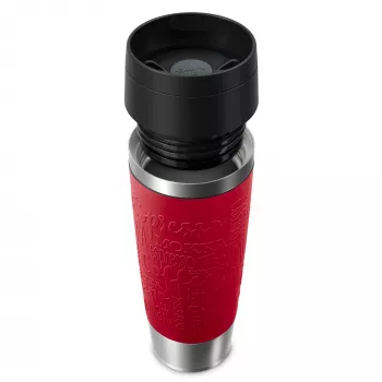 Kelioninis puodelis EMSA Travel Mug Classic N2022200 500 ml juoda, raudona, nerūdijantis plienas