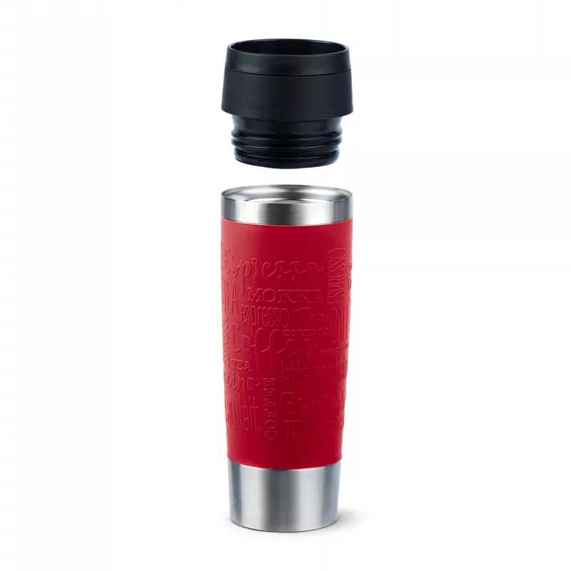 Kelioninis puodelis EMSA Travel Mug Classic N2022200 500 ml juoda, raudona, nerūdijantis plienas