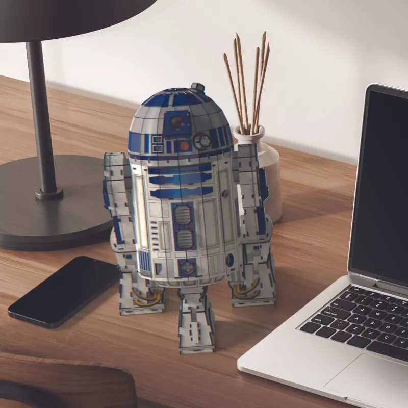 4D Build, Star Wars R2-D2 kortelių modelio rinkinys 201 vnt. | Star Wars žaislai, stalo dekoras | Statybos žaislai | 3D modelių rinkiniai suaugusiems ir paaugliams nuo 12 metų