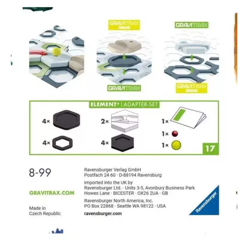 Išplėtimo adapterių rinkinys Ravensburger GraviTrax 27532 takelio statybai