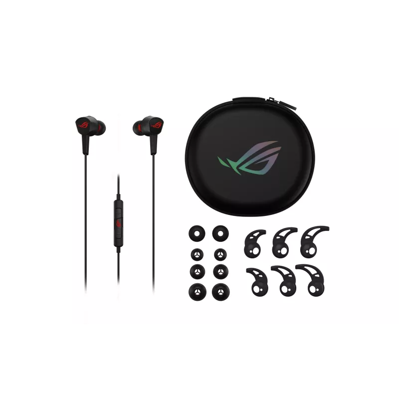 ASUS ROG Cetra Core II ausinės su laidu, į ausis įdedamos, žaidimams, juodos