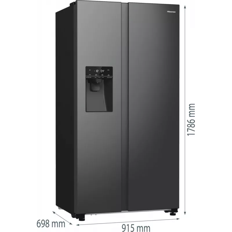 Hisense RS5P535NTFE šaldytuvas-šaldiklis su atskiromis durelėmis Laisvai pastatomas 566 l juodas
