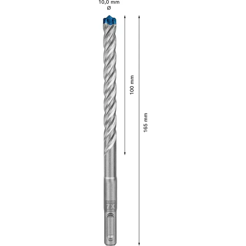 Grąžtas Bosch Expert SDS-plus-7X 5 mm x 165 mm, skirtas smūginiams gręžtuvams