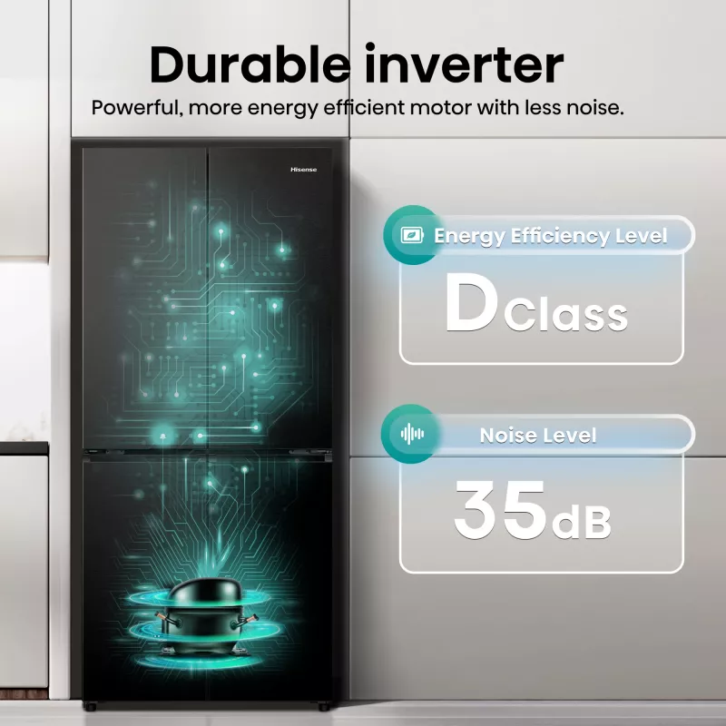Hisense RQ5P470SAFD laisvai pastatomas 483 L juodas, nerūdijantis plienas
