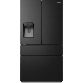 Hisense RF728N4SBFE šaldytuvas su šoninėmis durelėmis, laisvai pastatomas 560 L, juodos spalvos