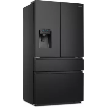 Hisense RF728N4SBFE šaldytuvas su šoninėmis durelėmis, laisvai pastatomas 560 L, juodos spalvos