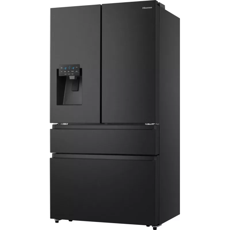 Hisense RF728N4SBFE šaldytuvas su šoninėmis durelėmis, laisvai pastatomas 560 L, juodos spalvos