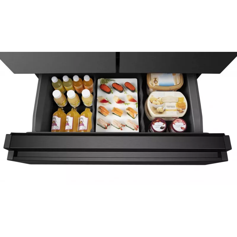 Hisense RF728N4SBFE šaldytuvas su šoninėmis durelėmis, laisvai pastatomas 560 L, juodos spalvos