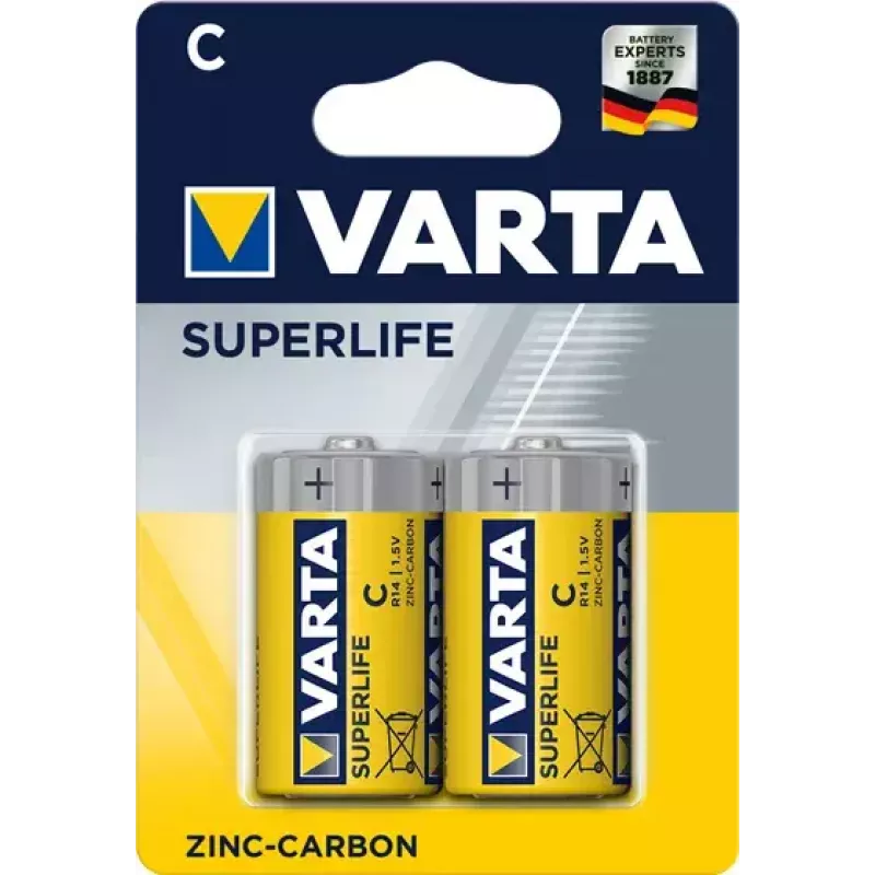 Varta Superlife C vienkartinė cinko-anglies baterija, C dydis, 1,5 V, 50 mm