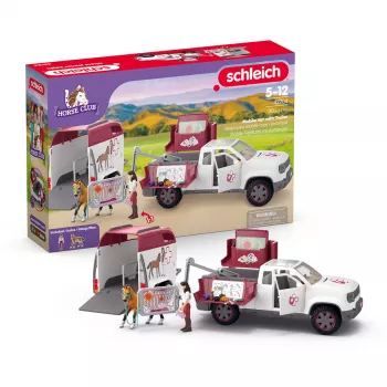 schleich HORSE CLUB Mobilus veterinaras su priekaba, Gyvūnas, Arkliai, 5 m., Įvairiaspalvis