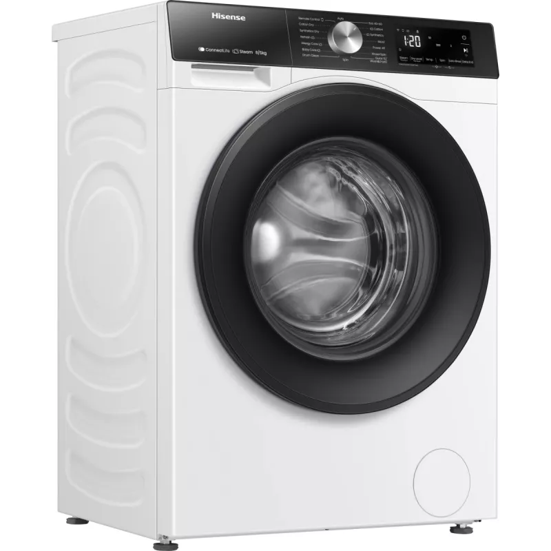 Hisense WD3S8043BW3 skalbimo mašina su džiovykle Laisvai pastatoma Pakrovimas iš priekio Balta