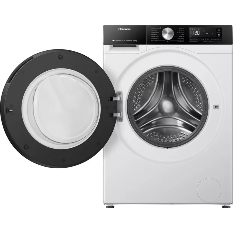 Hisense WD3S8043BW3 skalbimo mašina su džiovykle Laisvai pastatoma Pakrovimas iš priekio Balta