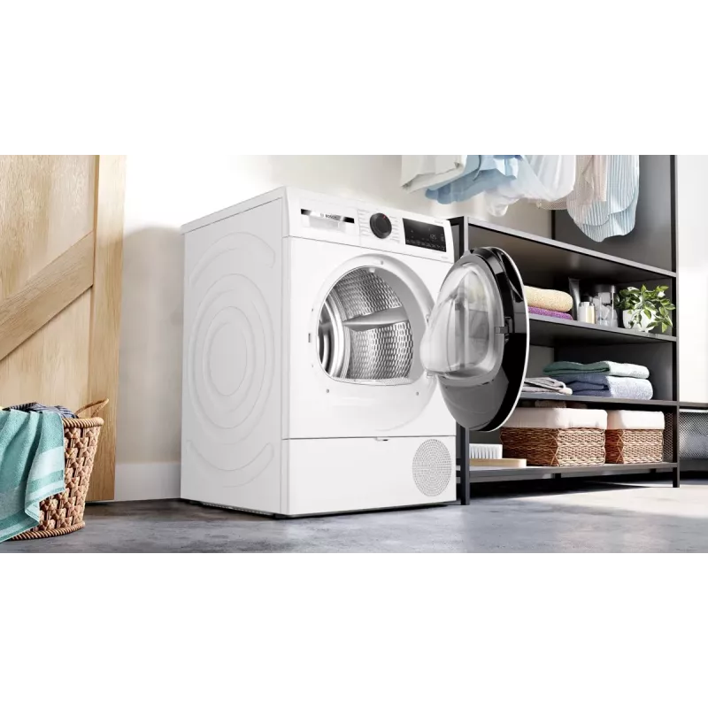 Bosch Serie 6 WQG241001 skalbinių džiovyklė Laisvai pastatoma Pakraunama iš priekio 9 kg Balta