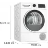 Bosch Serie 6 WQG241001 skalbinių džiovyklė Laisvai pastatoma Pakraunama iš priekio 9 kg Balta