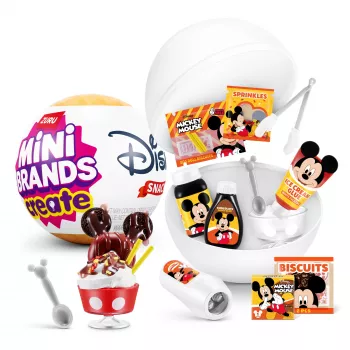 Mini brendų kurti „Disney“ užkandžiai, 1 serija, kapsulė, virtuvė, 8 m., įdėtos baterijos, LR44, įvairiaspalvė