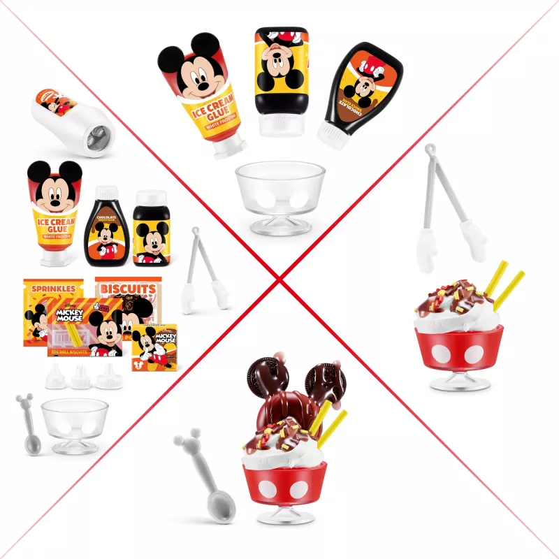Mini brendų kurti „Disney“ užkandžiai, 1 serija, kapsulė, virtuvė, 8 m., įdėtos baterijos, LR44, įvairiaspalvė
