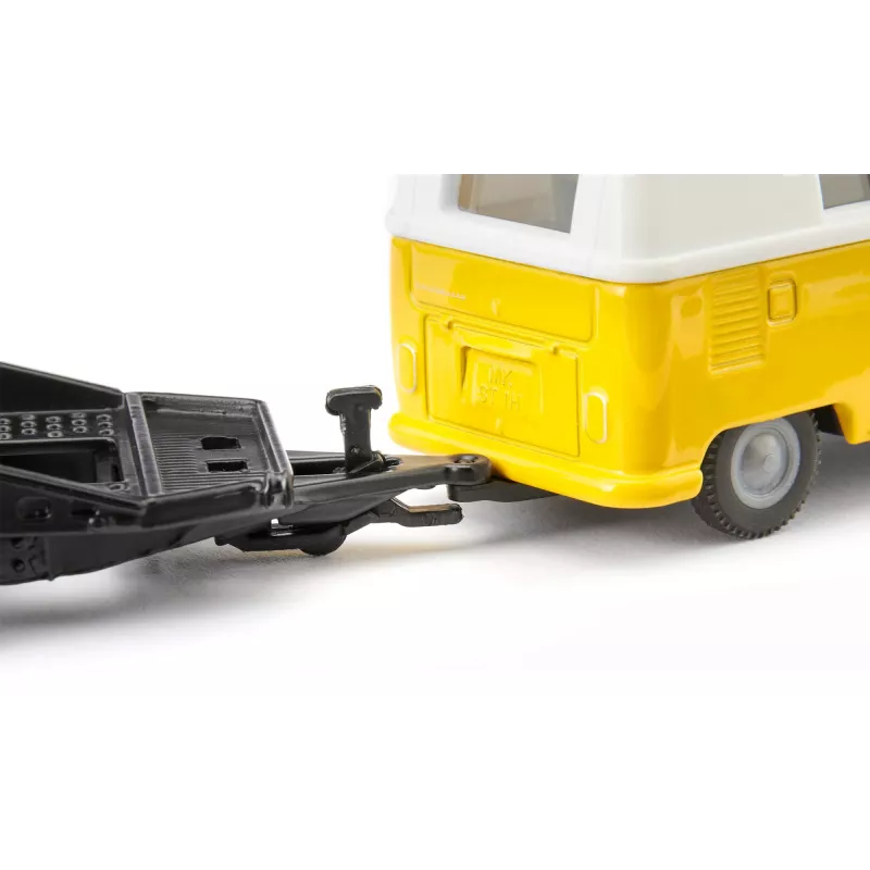 Automobilių modelių rinkinys Siku VW T1 su priekaba ir VW Beetle, iš anksto surinktas 1:50, dydis 42×200×51 mm