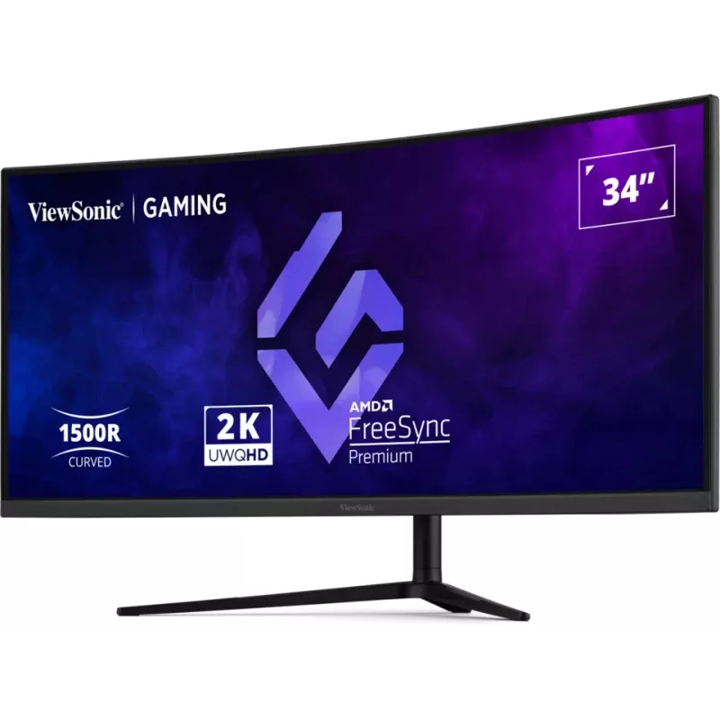 “ViewSonic VX3418C-2K”, kompiuterio monitorius, 86,4 cm (34 colių), 3440 x 1440 pikselių, UltraWide Quad HD, juodas