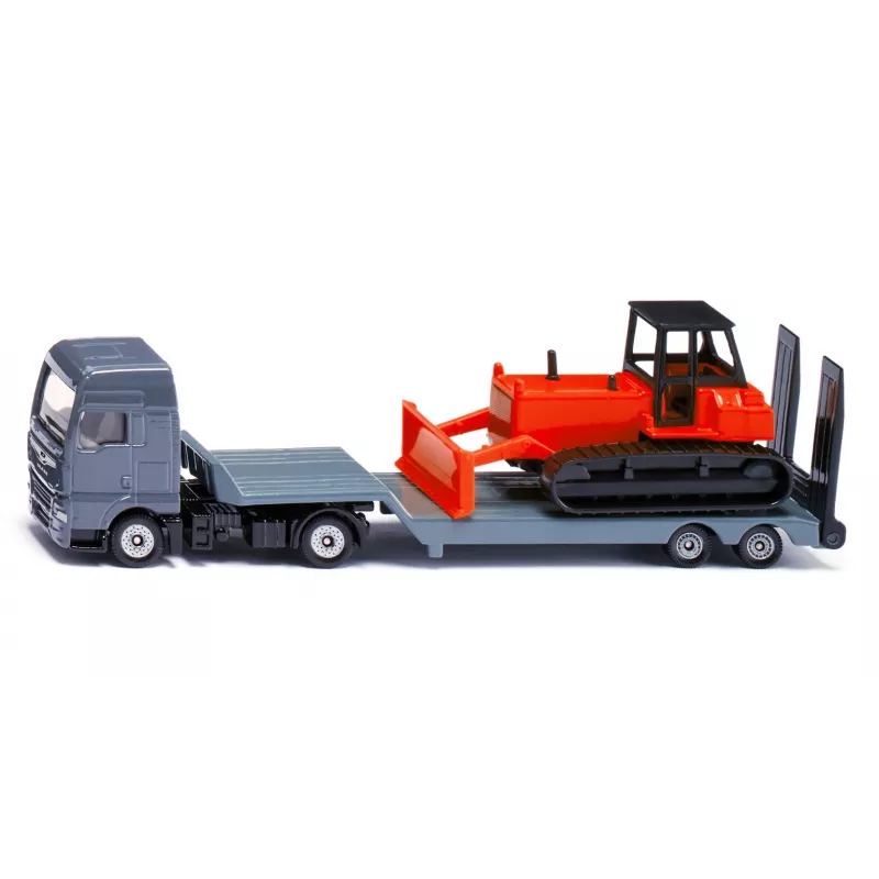 Siku MAN sunkvežimis su buldozeriu, Sunkvežimio / priekabos modelis, 1:87, MAN, Pilka, Raudona, Kinija