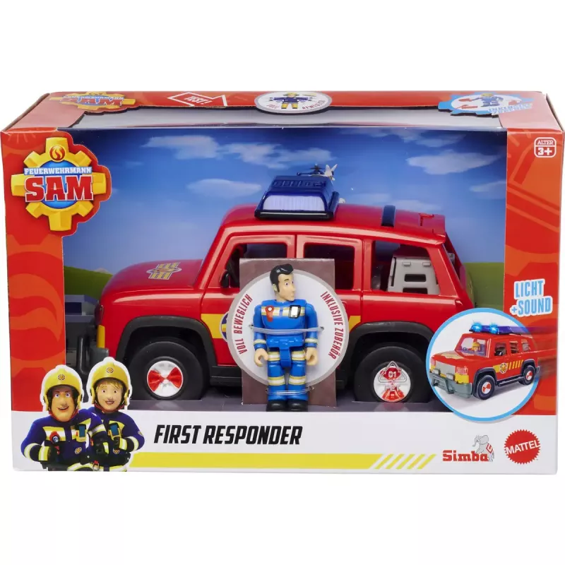 Žaislinė transporto priemonė Simba‑Dickie Fireman Sam First Responder Vehicle – žaidimų rinkinio automobilis gelbėjimo vaidmenų žaidimams